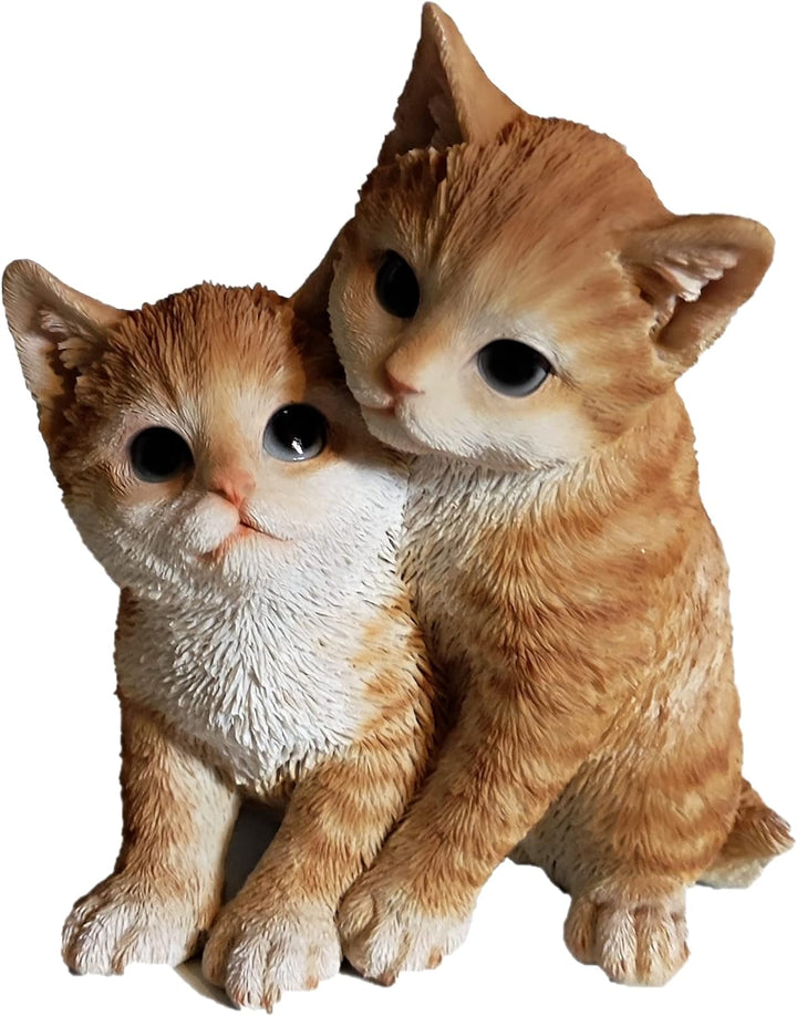 AngiesStrickZauber Dekofigur/Figur Katzen/Dekofigur/Polyresin/Wetterfest/Bruder und Schwester/Dekora