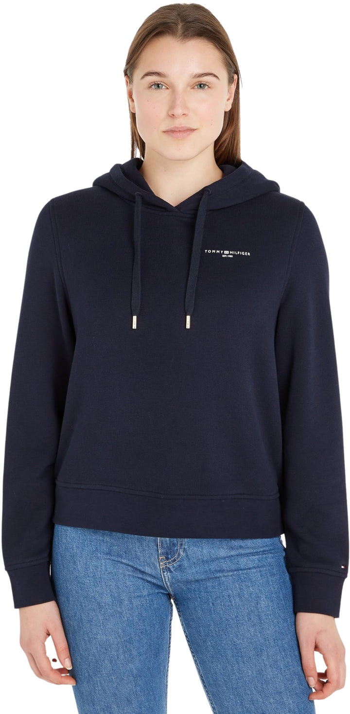 Tommy Hilfiger Damen Hoodie Logo Hoodie mit Kapuze XS Blau (Desert Sky), XS Blau (Desert Sky)