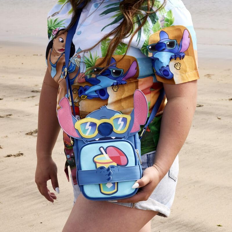 Loungefly Disney Stitch Beach Day Umhängetasche, Mehrfarbig/Meereswellen (Ocean Tides), Einheitsgrös