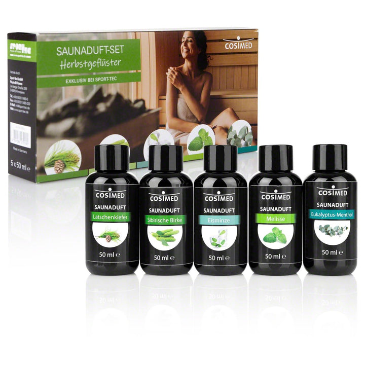 Sport-Tec Saunaduft-Set: 5 Flaschen à 50 ml, Made in Germany, Saunaaufguss C - Herbstgeflüster, C -