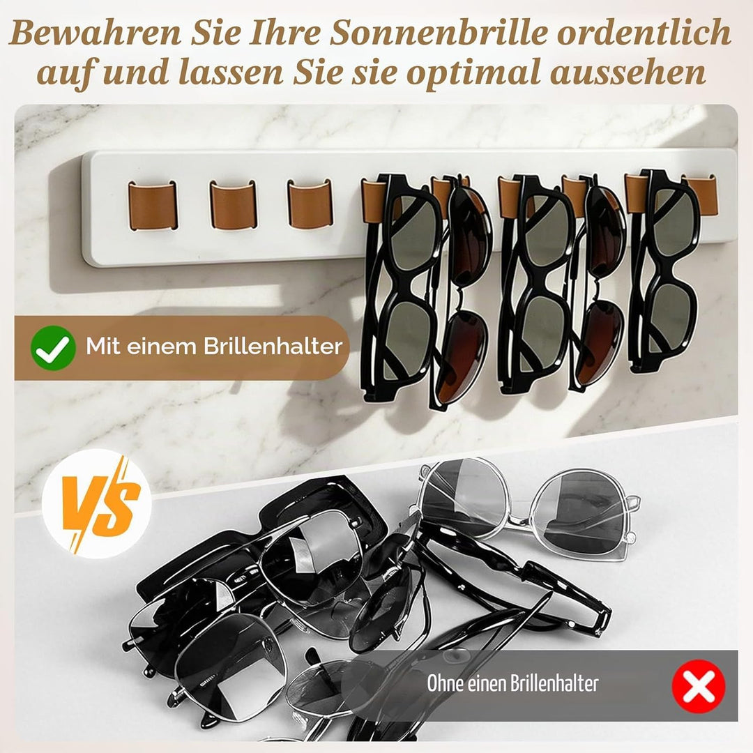 9-fach Brillenhalter Wand,Brillenaufbewahrung, Brillenständer Holz, Sonnenbrillen Organizer, für Son