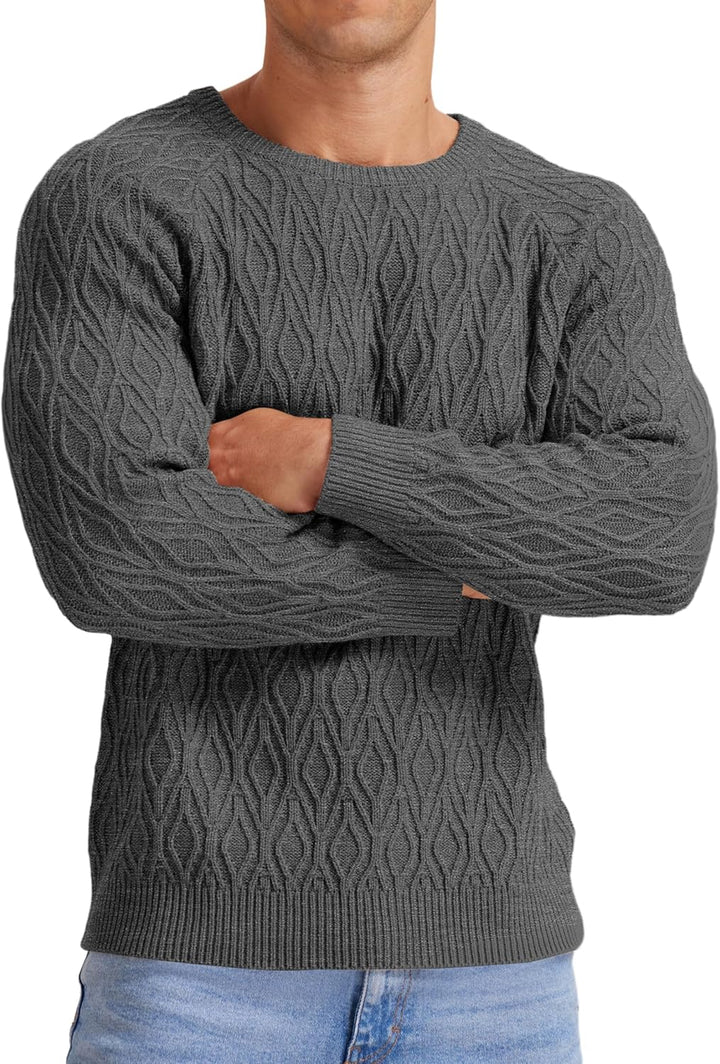 Sailwind Herren Strickpullover Zopfstrick Rundhalsausschnitt Warm Langarmpullover Herren Tops Winter