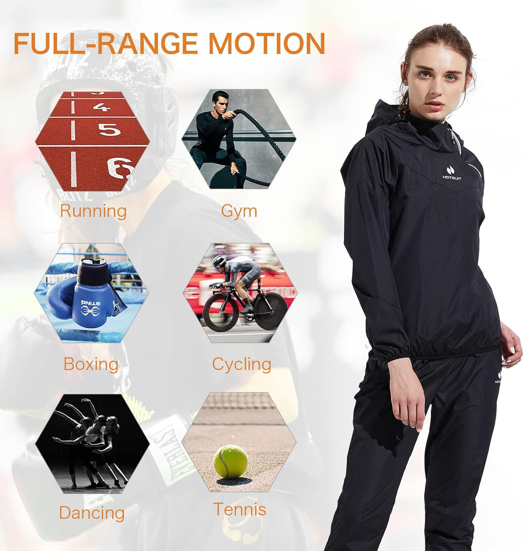 HOTSUIT Schwitzjacke/Schwitzanzug Damen Sauna Trainingsanzug Sportanzug Schwitzanzug Fitness Trainin