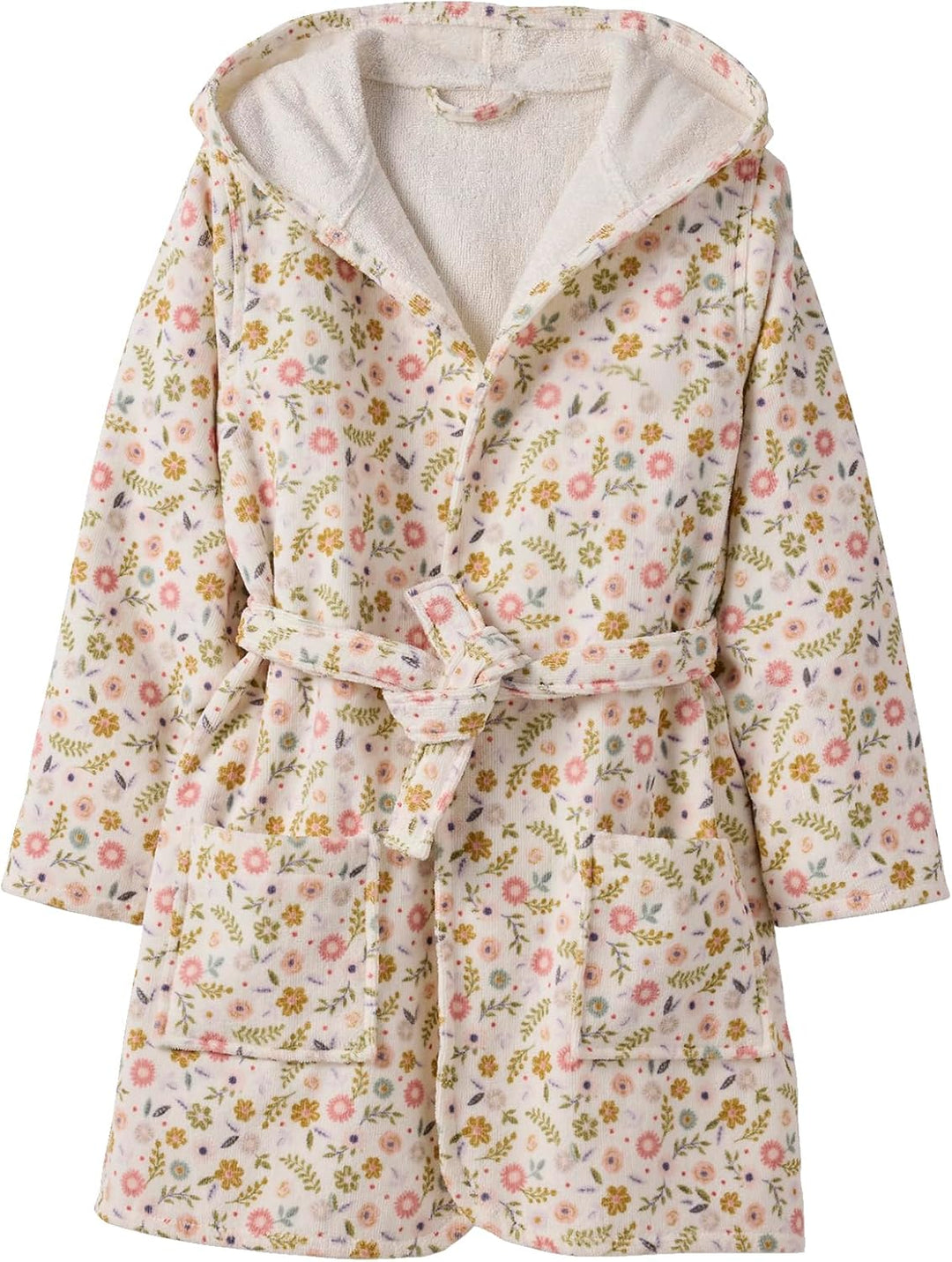 VERTBAUDET Kinder Bademantel KLEINES EINHORN mit Recycling-Baumwolle BLANC 116, BLANC 116