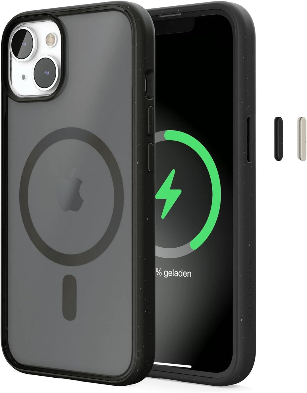 Woodcessories - Magnetisches Bio Clear Case transparent kompatibel mit iPhone 14 Plus Hülle durchsic