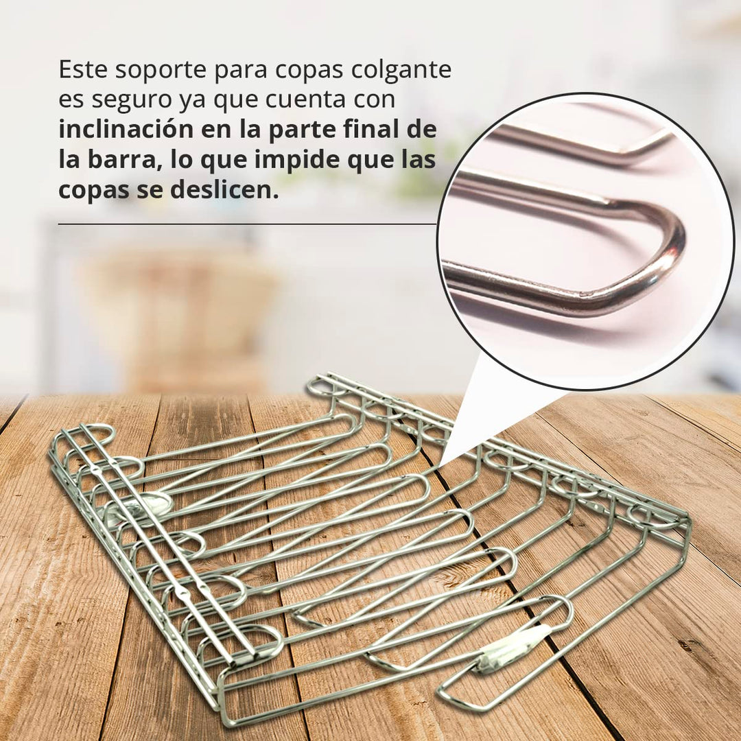 Hostelnovo - Packung mit 2 Glashaken für Decke und Wand - Hängende Weinglashalter Ideal für Bar oder