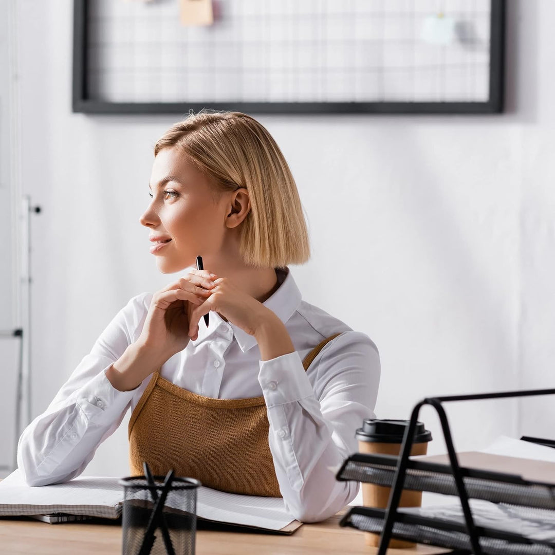 D.RECT - Metall Stifteköcher 24 Stück | Stiftehalter Rund aus Drahtmetall | Schreibtisch Organizer |