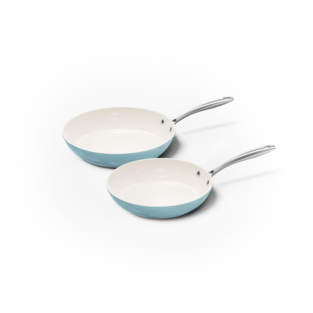 Cook & Pan - Go Blue Pfannenset 2-teilig-Induktionsgeeignet-PFAS frei Keramik-Beschichtung -Antihaft