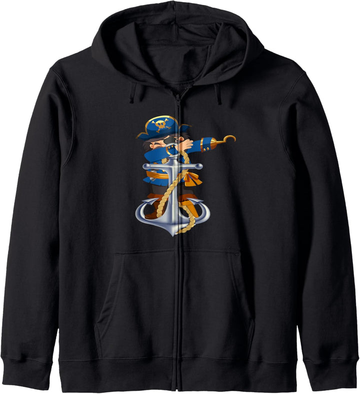 Dabbing Captain Piraten Anker Kapuzenjacke