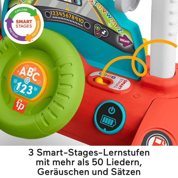 Fisher-Price - 2-Seiten Auto-Lauflernwagen, mitwachsendes interaktives Spiel-Center mit über 50 Lied