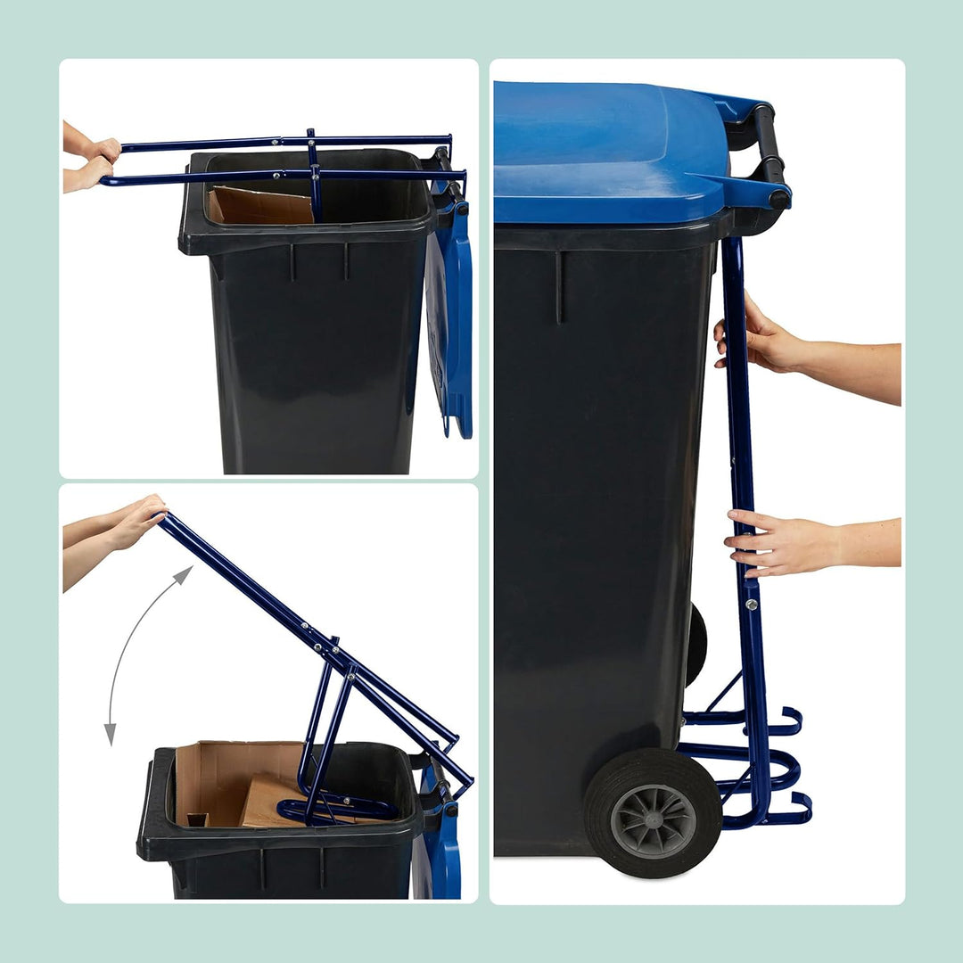 Relaxdays Müllpresse für die Mülltonne, Müllverdichter Hausmüll, Restmüll, Plastik, manuelle Hausmül