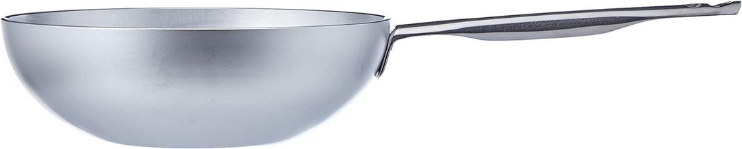 Pentole Agnelli Wok Induktion, Aluminium, mit Boden, Griff aus Edelstahl, Silber 28 cm Silber/schwar