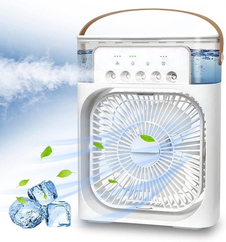 Tragbare Klimaanlage Fan, 4 in 1 Personal Mini Cooling Fan mit Wassernebel Spray, 3 Geschwindigkeite