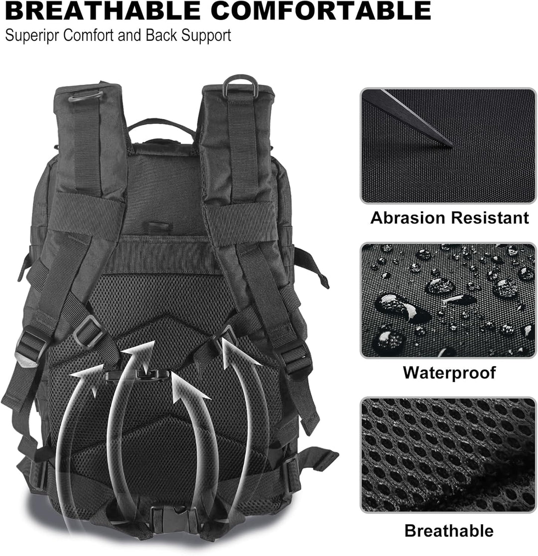 Militär Rucksack Herren,45L Gross Rucksack Wasserdicht Outdoor Assault Survival Wanderrucksack Herre
