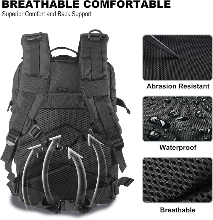 Militär Rucksack Herren,45L Gross Rucksack Wasserdicht Outdoor Assault Survival Wanderrucksack Herre