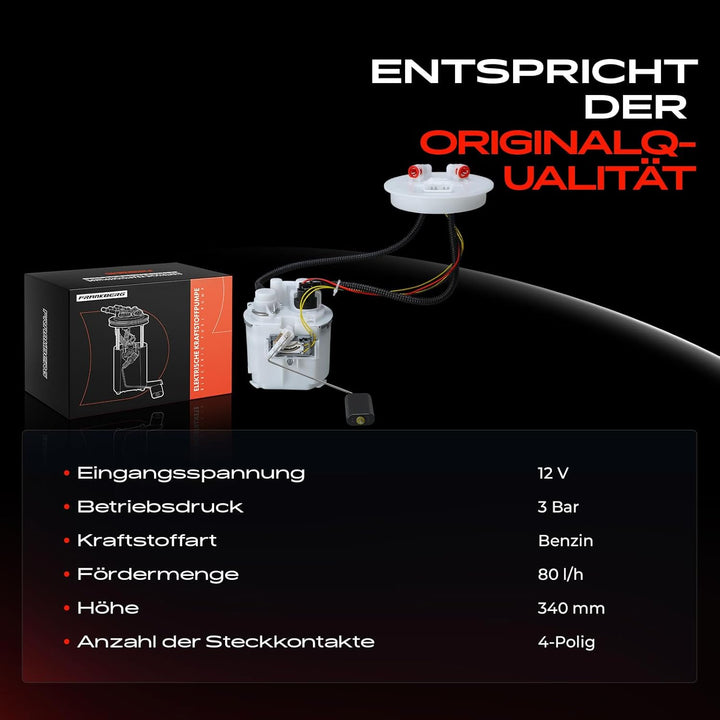 Frankberg Kraftstoffpumpe Benzinpumpe Kraftstoff-Fördereinheit Modul Satz 4-Polig Kompatibel mit Mon
