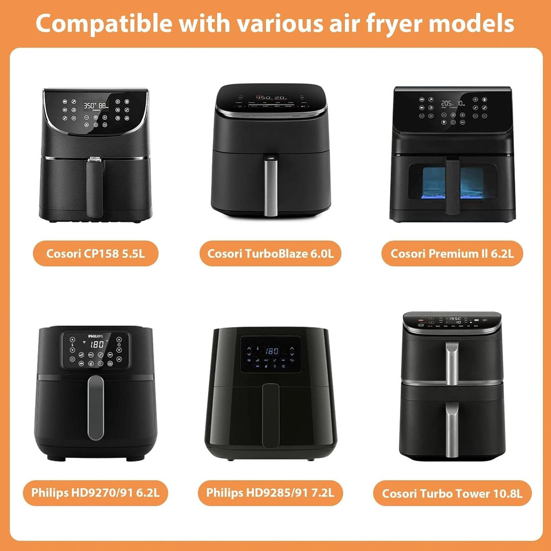 2 Stück Spritzschutz Airfryer Heissluftfritteuse, Edelstahl Airfryer Zubehör, für Cosori CP158 5.5L,