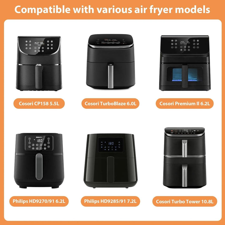 2 Stück Spritzschutz Airfryer Heissluftfritteuse, Edelstahl Airfryer Zubehör, für Cosori CP158 5.5L,