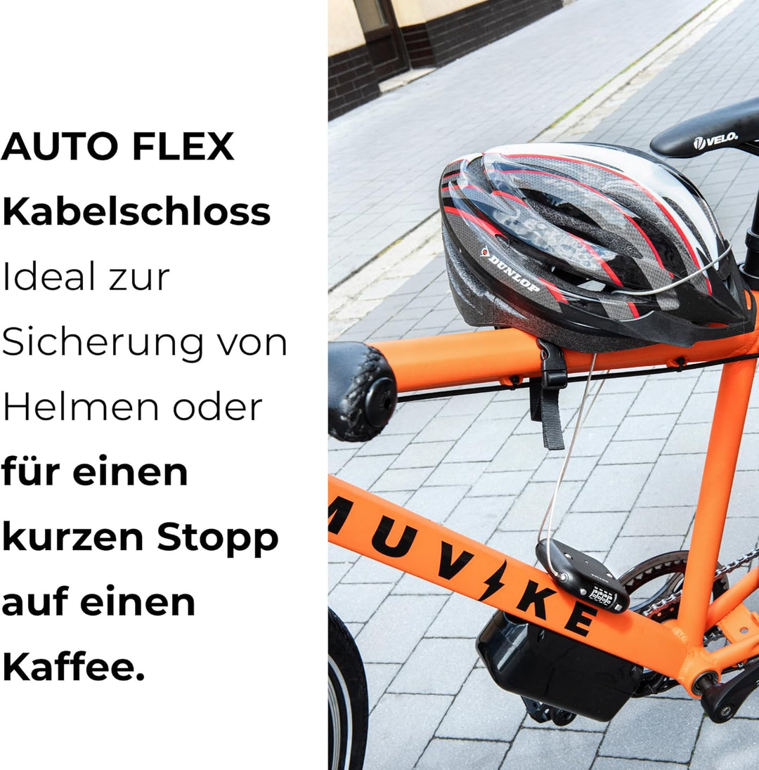 AUTO FLEX 900/2,5C Fahrradschloss – 90cm Sicherheitskabel mit Zahlenschloss – kompakt, ultraleicht &