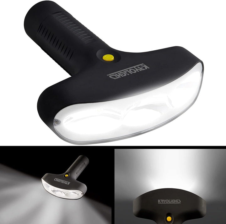 KryoLights Led Batterie Leuchten: LED-Taschenlampe mit 180°-Lichtfeld-Technologie, 600 lm, 7,2 W, IP