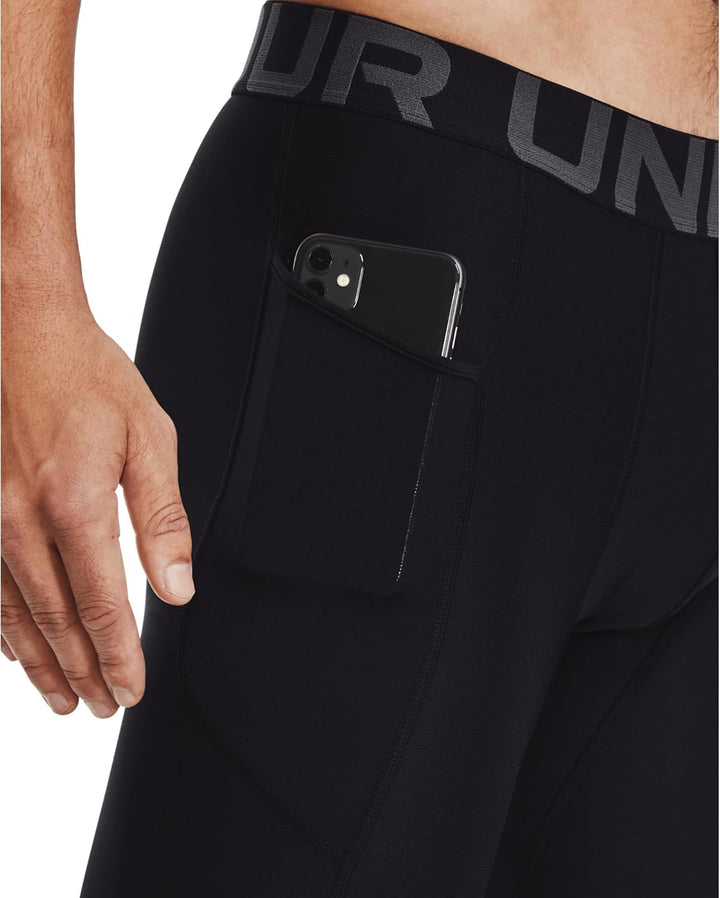 Under Armour Herren Tights HeatGear Compression Black / / White (001) XS Einfarbig, Black / / White