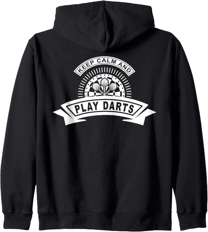 Keep Calm and Play Darts - Dartpfeile mit Dartscheibe Design Kapuzenjacke