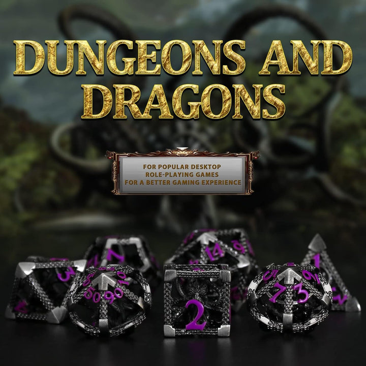DND Würfelset Rollenspiel, Polyedrische Würfel Set D&amp;D Würfel Set Metall ZHOORQI 7 Stück Der Cthulhu
