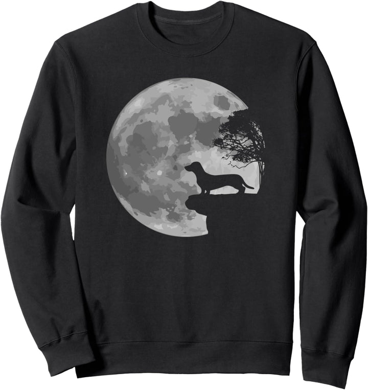 Dackel Vollmond Dackelmotiv Dachshund Sweatshirt