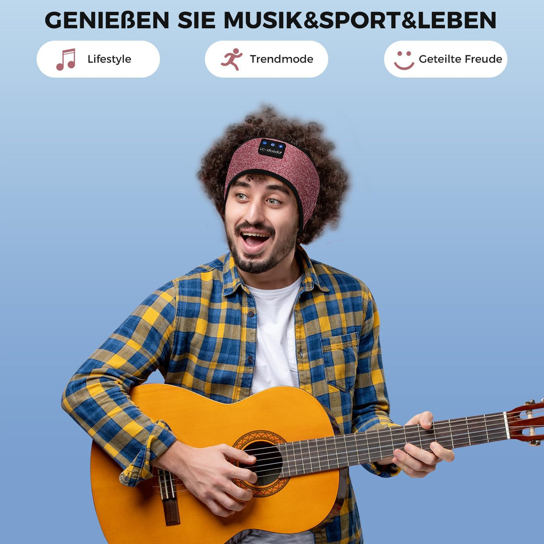 LC-dolida Schlafkopfhörer Bluetooth, LC-dolida Schlaf Kopfhörer zum Schlafen Bluetooth Sport Stirnba