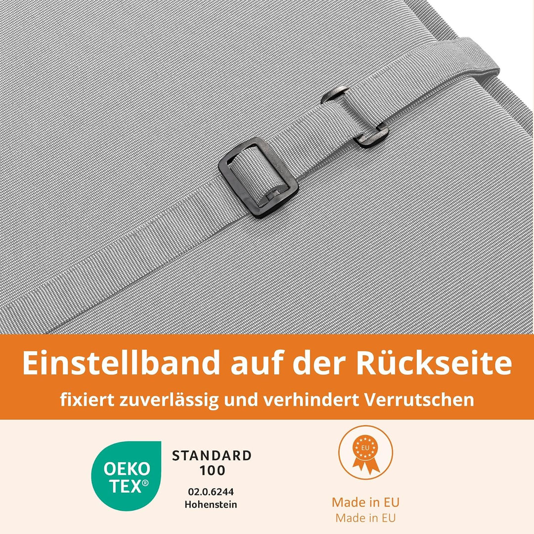 sleepling Hochlehner Auflagen 2er Set, Bequeme Gartenstuhlauflagen, Sitzauflagen Gartenmöbel 120x50