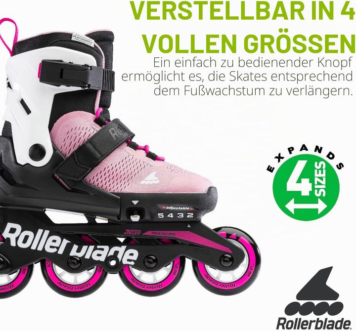 Rollerblade Unisex Jugend Microblade Inline Skates 23 Rosa/Bianco, 23 Rosa/Bianco