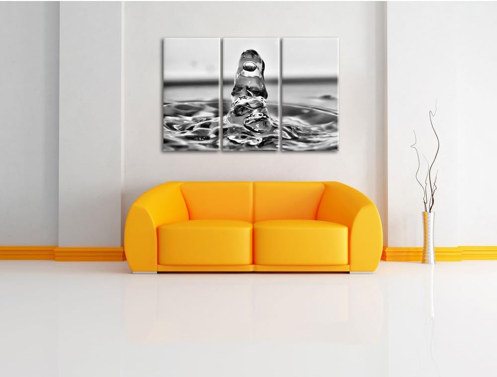 Pixxprint aussergewöhnlicher Wassertropfen als Leinwandbild/Grösse: 3 Teilig (120x80) cm/Wandbild/Ku