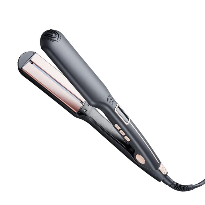 2-in-1 Haarglätter &amp; Lockenstab mit Infrarot-Schutz, PTC Keramik-Heizplatten, 140℃-230℃ LCD-Temperat