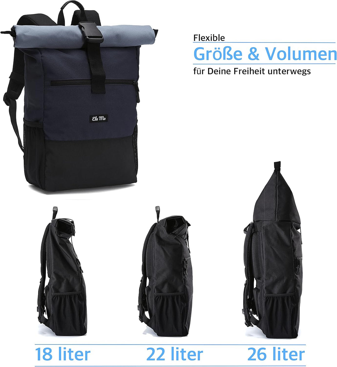 Ela Mo Rucksack Damen Schön, Komfortabel und Durchdacht 18 L (Nightblue), Nightblue