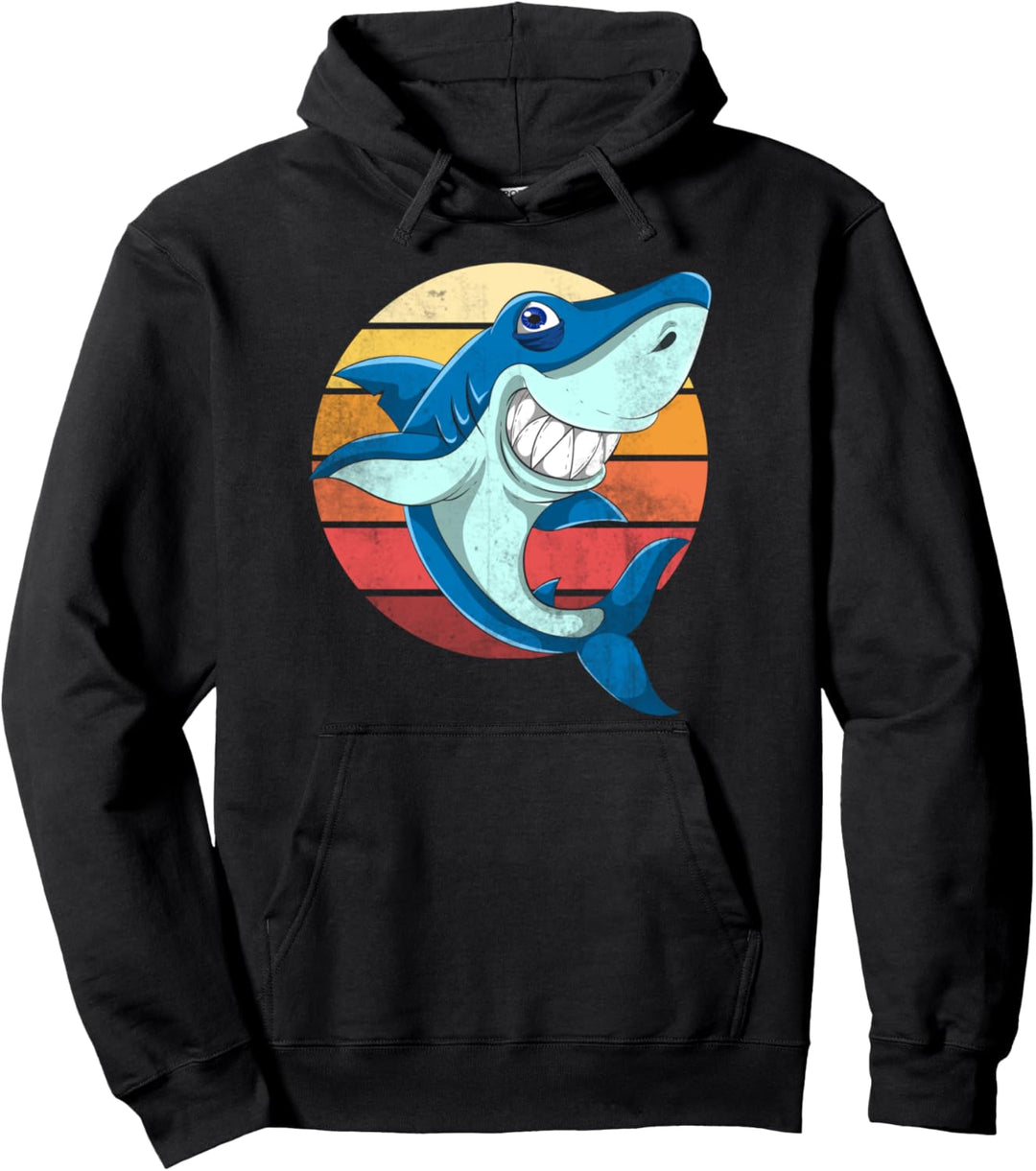 Retro Ozean Raubtier Seeungeheuer Kinder Geschenk Hai Pullover Hoodie