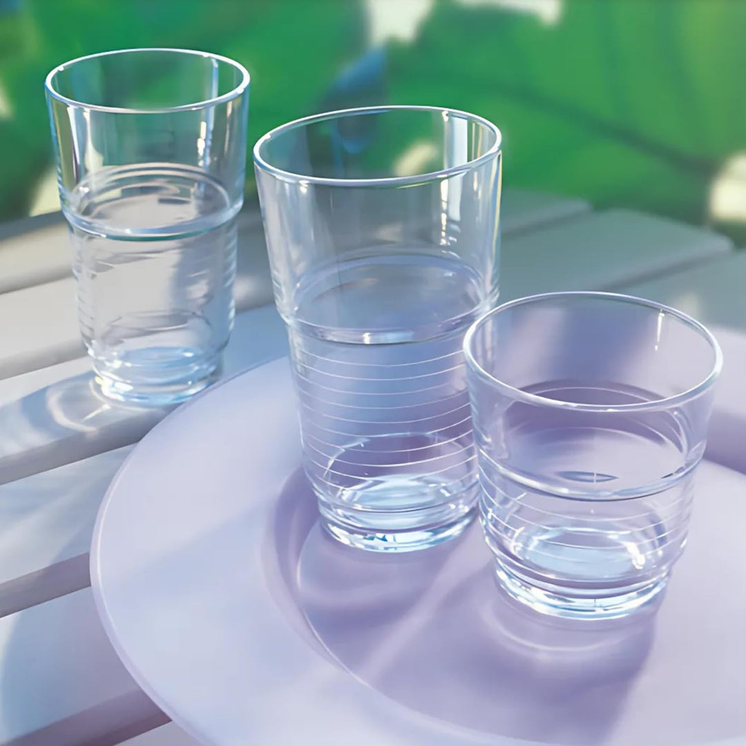 Arcoroc ARC 58055 Spirale Trinkglas, Wasserglas, Saftglas, 200ml, Glas, transparent, 6 Stück 6 Stück
