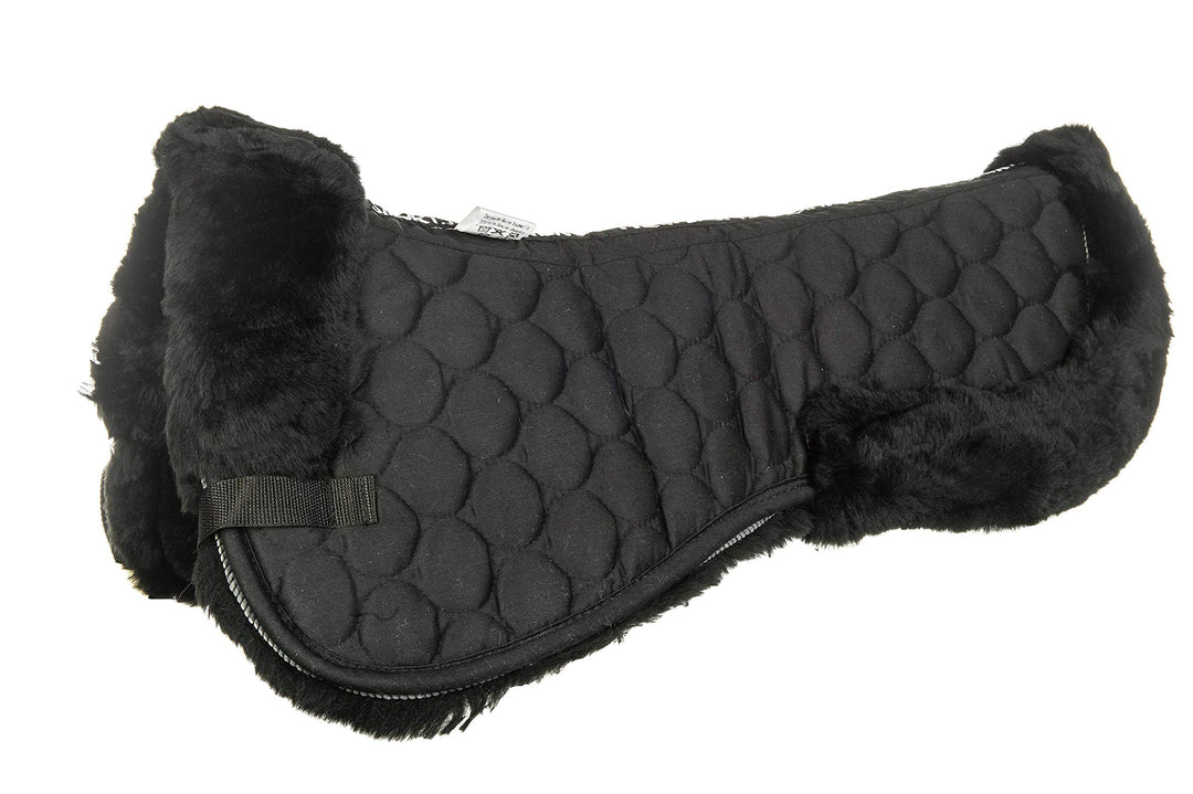 HKM Echt-Lammfell-Sattelkissen, schwarz, schwarz