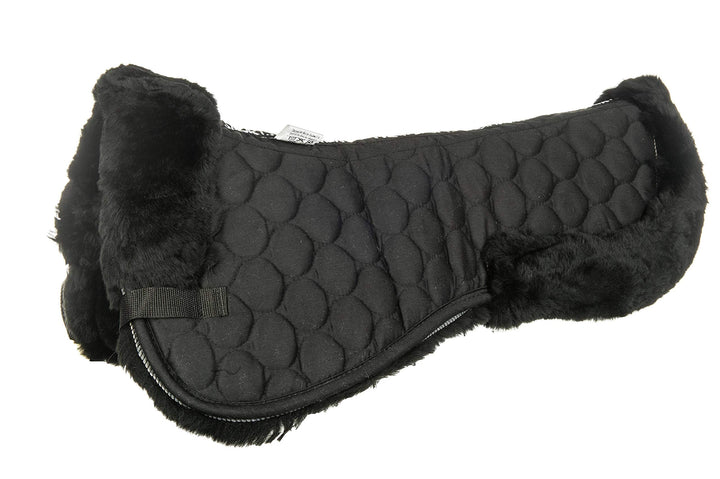 HKM Echt-Lammfell-Sattelkissen, schwarz, schwarz