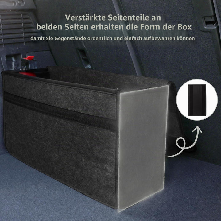 Upgraded Kofferraumtasche Toolbag mit verstärkten Seitenwänden, Nadelfilz Kofferraum-Organizer, Auto