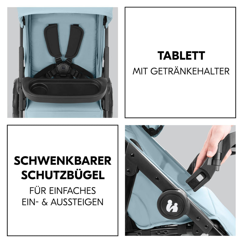 hauck Buggy Shop N Care für Kinder ab Geburt bis 22 kg mit Liegefunktion, Getränkehalter und Snack T