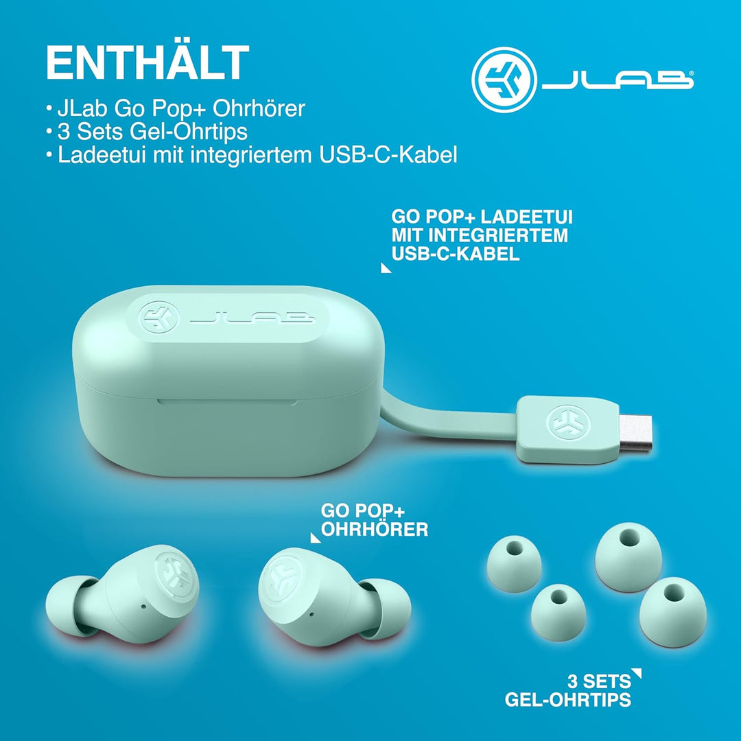 JLab Go Air Pop+ In Ear Kopfhörer kabellos Bluetooth, True Wireless Kopfhörer, 35+ Std. Headphones,