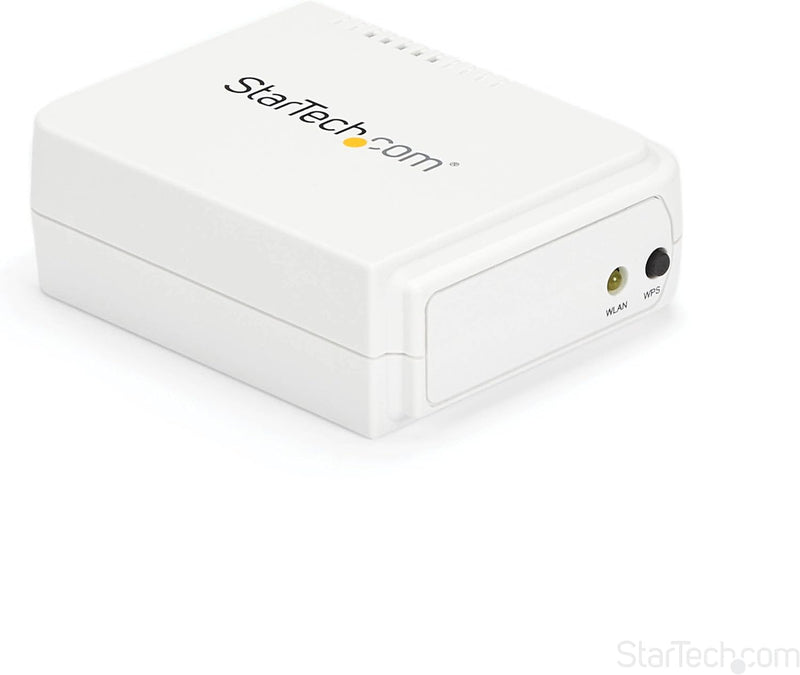 StarTech.com 1 Port USB WLAN 802.11 b/g/n Printserver mit 10/100 Mb/s Ethernet Anschluss - Wireless-