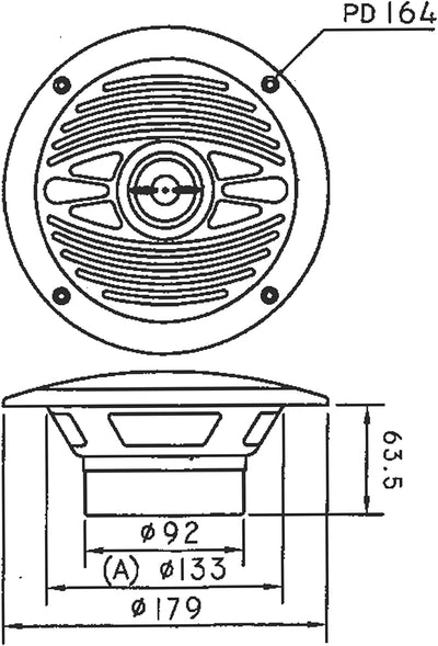 KDX Audio kin183147 – Kit-Lautsprecher (90 W Seeleute, 80 – 22000 Hz) weiss 130-MARINE; 13cm 5", 130