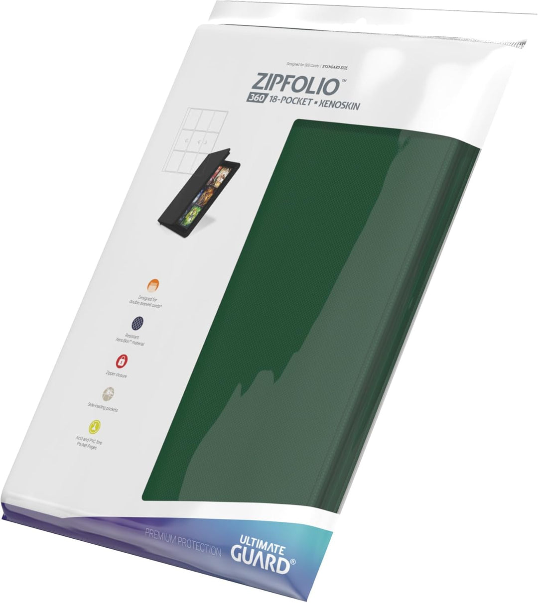 Ultimate Guard Zipfolio 360-18-Pocket XenoSkin Grün, Grün