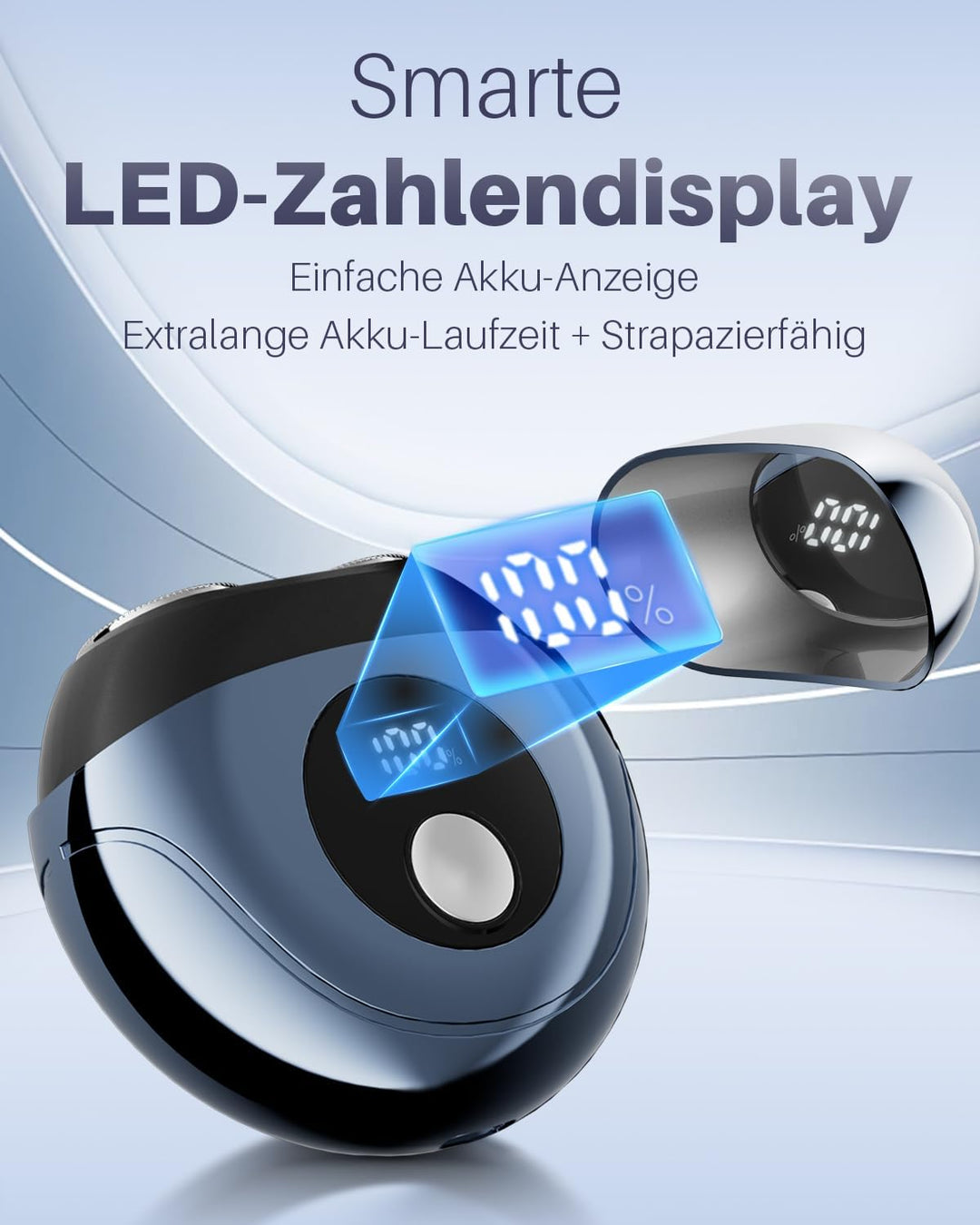Mini Rasierer Herren Elektrisch, Nass- & Trockenrasierer, Portable Elektrorasierer Herren mit LED-An