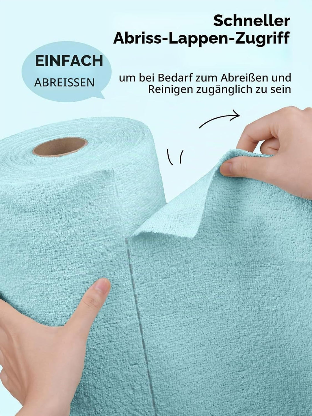 Fantasticlean Mikrofaser Reinigungstücher, 75 Stück pro Rolle Abreissbare Putztücher, Wiederverwendb