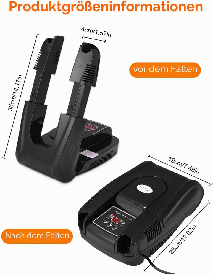 Exyvox Schuhtrockner Elektrisch,Fusswärmer,Schuhheizung Schuhwärmer Heizung mit Timer und Antibakter