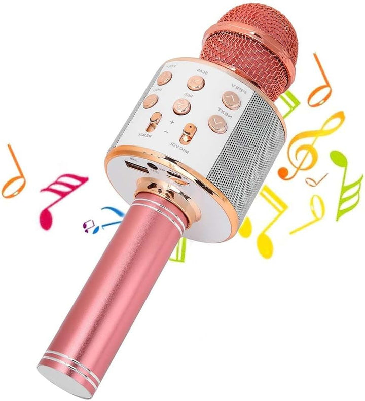 Tragbares Bluetooth-Mikrofon für Karaoke, multifunktional, kabellos, mit Lautsprecher und LED-Lichte