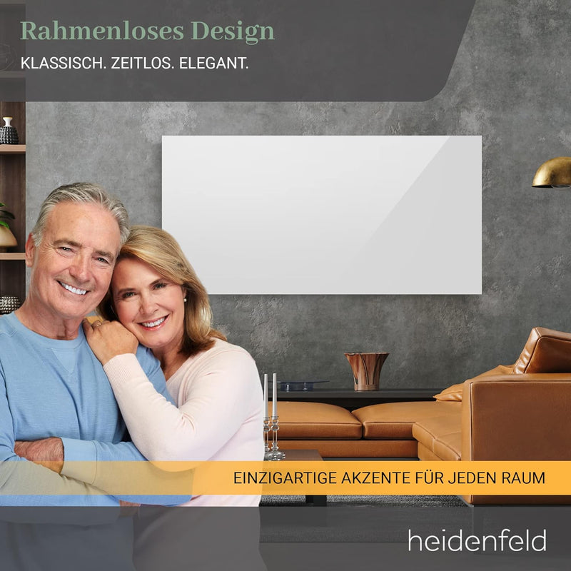 Heidenfeld Infrarotheizung HF-HP130 | 𝟭𝟬 𝐉𝐀𝐇𝐑𝐄 𝐆𝐀𝐑𝐀𝐍𝐓𝐈𝐄 - 1000 Watt - Bis 25.0 m² - Infrarot Heizkör