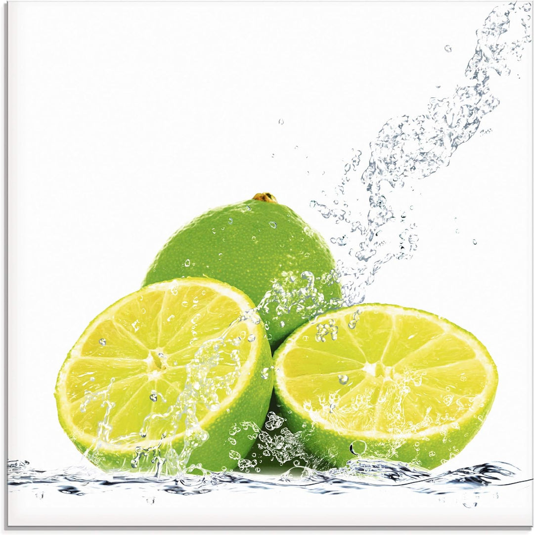 ARTland Glasbilder Wandbild Glas Bild einteilig 50x50 cm Quadratisch Früchte im Wasser Obst Cocktail